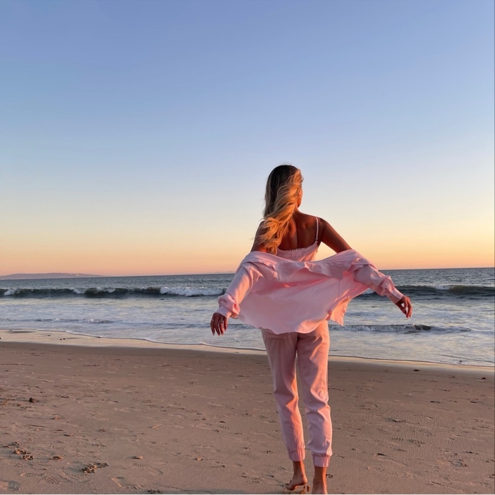 NWT Pocket Cargo Joggers Rose Petal Pink Small $168 sold out color @ Bella Dahl - Picture 11 of 16
